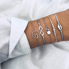 NEWBUY 23 Style Mix Turtle Heart Pearl Wave LOVE Crystal Marble Charm Bracelets for Women Boho Tassel Bracelet Femme Bijoux